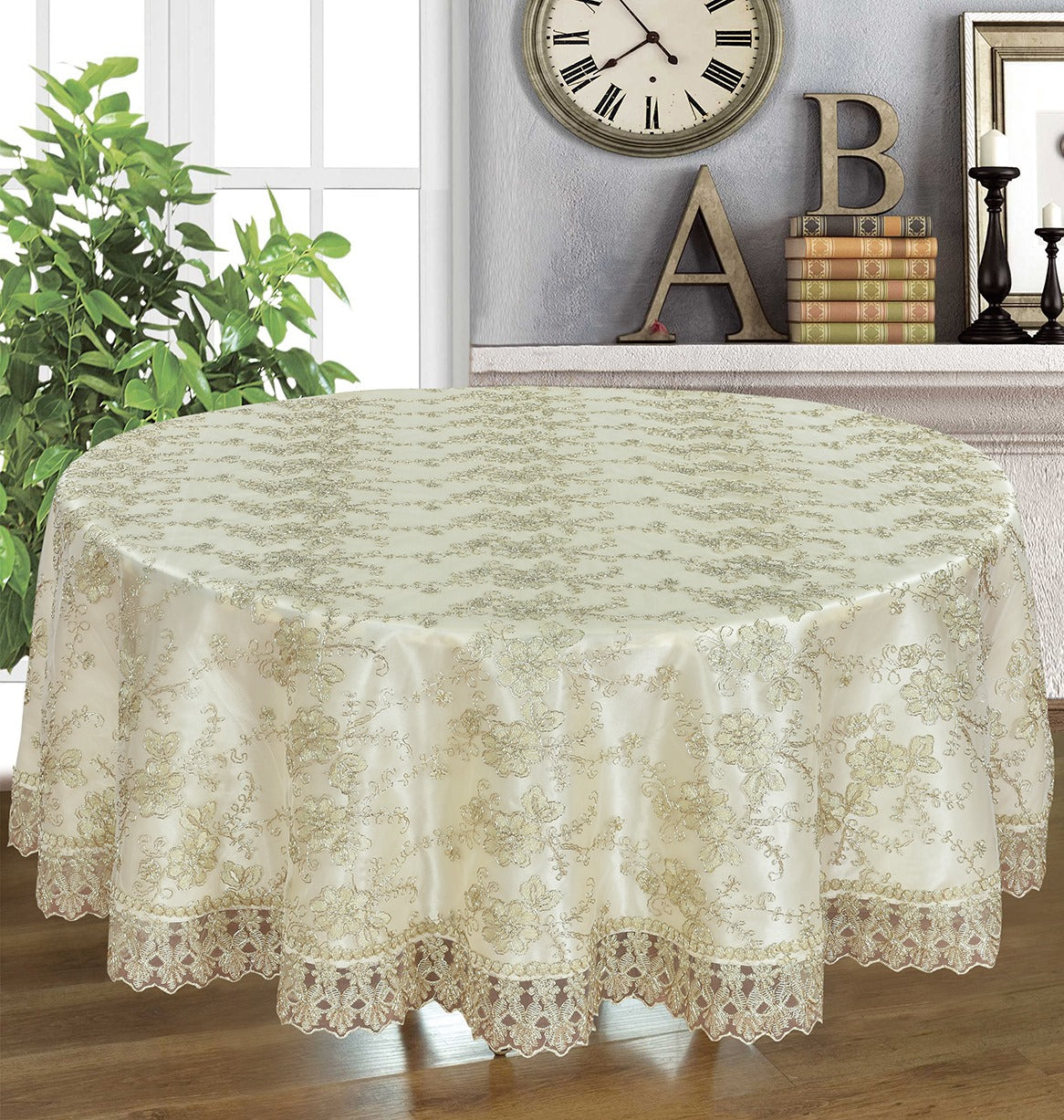 Valencia Embroidery Tablecloth (Round) - Stylish Curtains