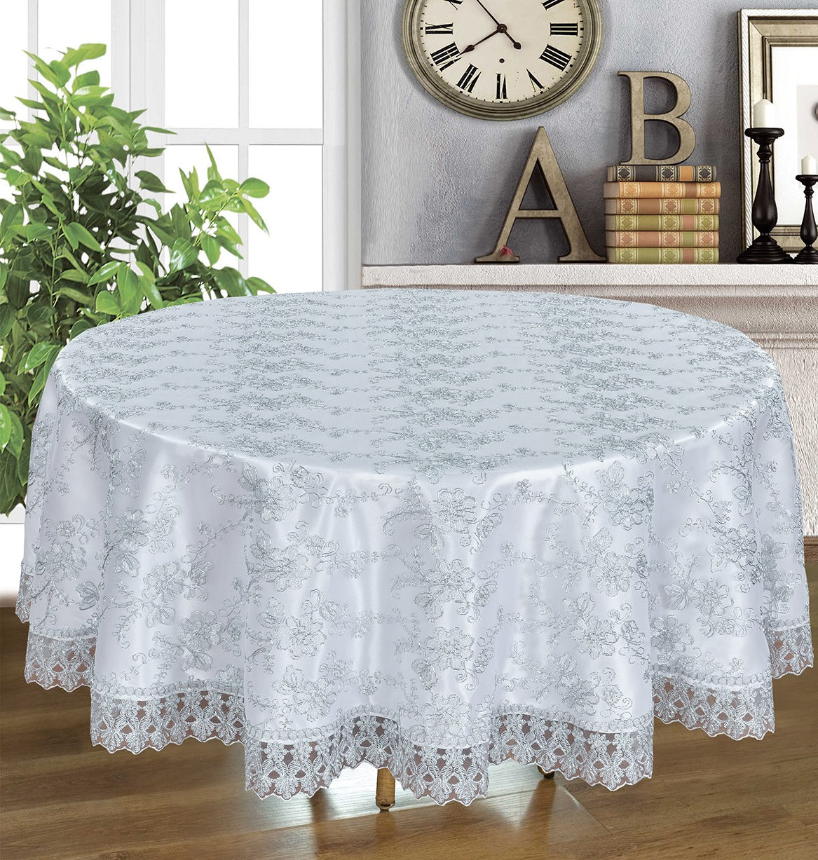 Valencia Embroidery Tablecloth (Round) - Stylish Curtains