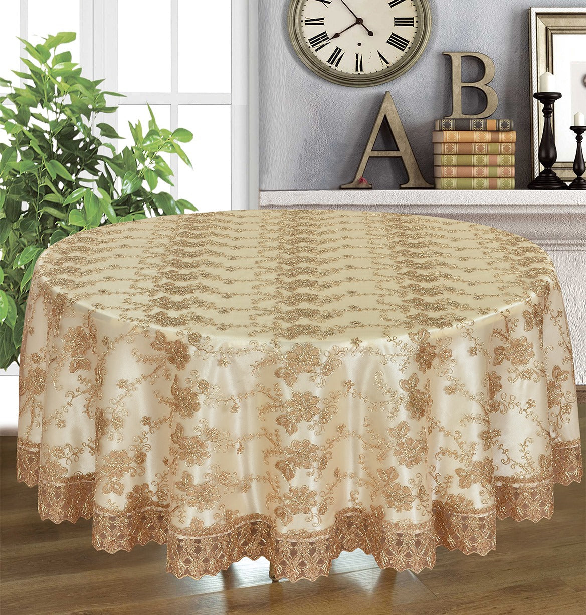 Valencia Embroidery Tablecloth (Round) - Stylish Curtains