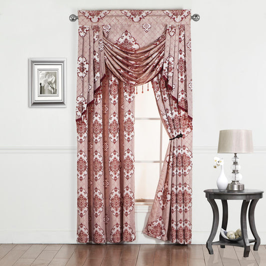 Tina Grommet Panel with Beaded Swag Valance - Stylish Curtains