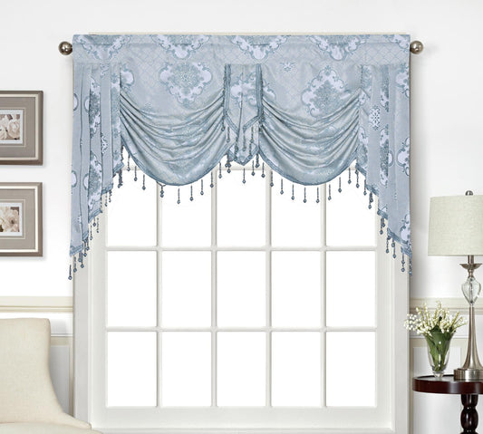 Tina Beaded Swag Valance - Stylish Curtains