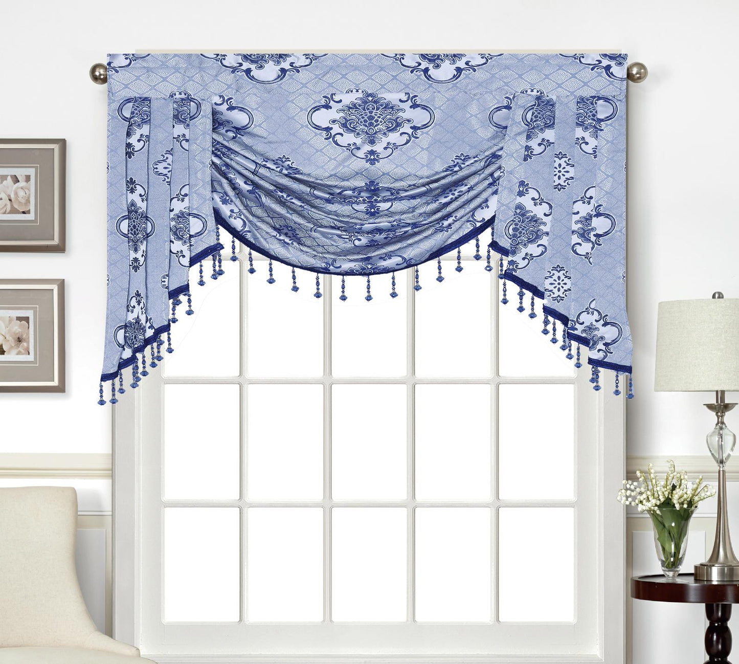 Tina Beaded Swag Valance - Stylish Curtains