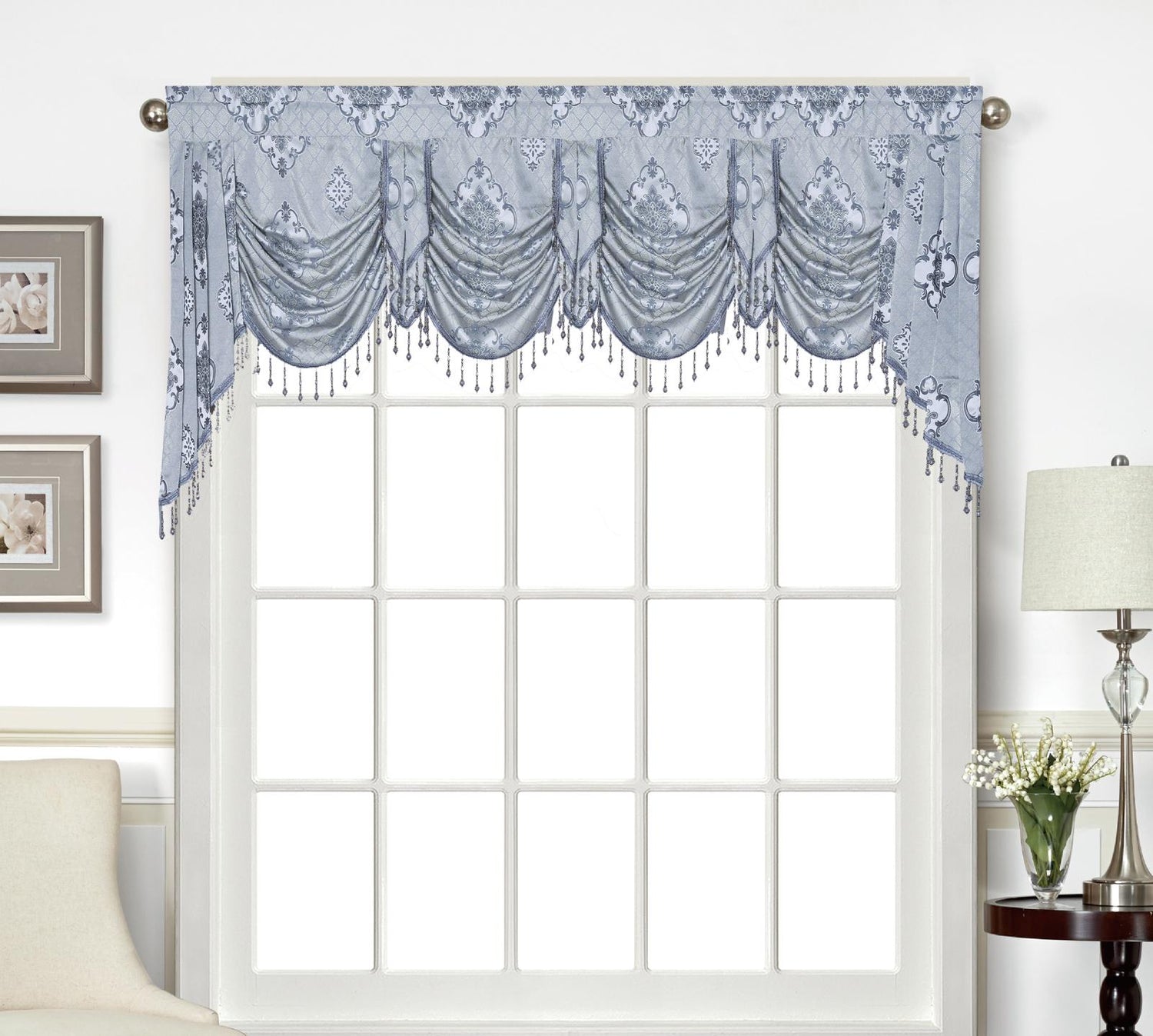 Tina Beaded Swag Valance - Stylish Curtains