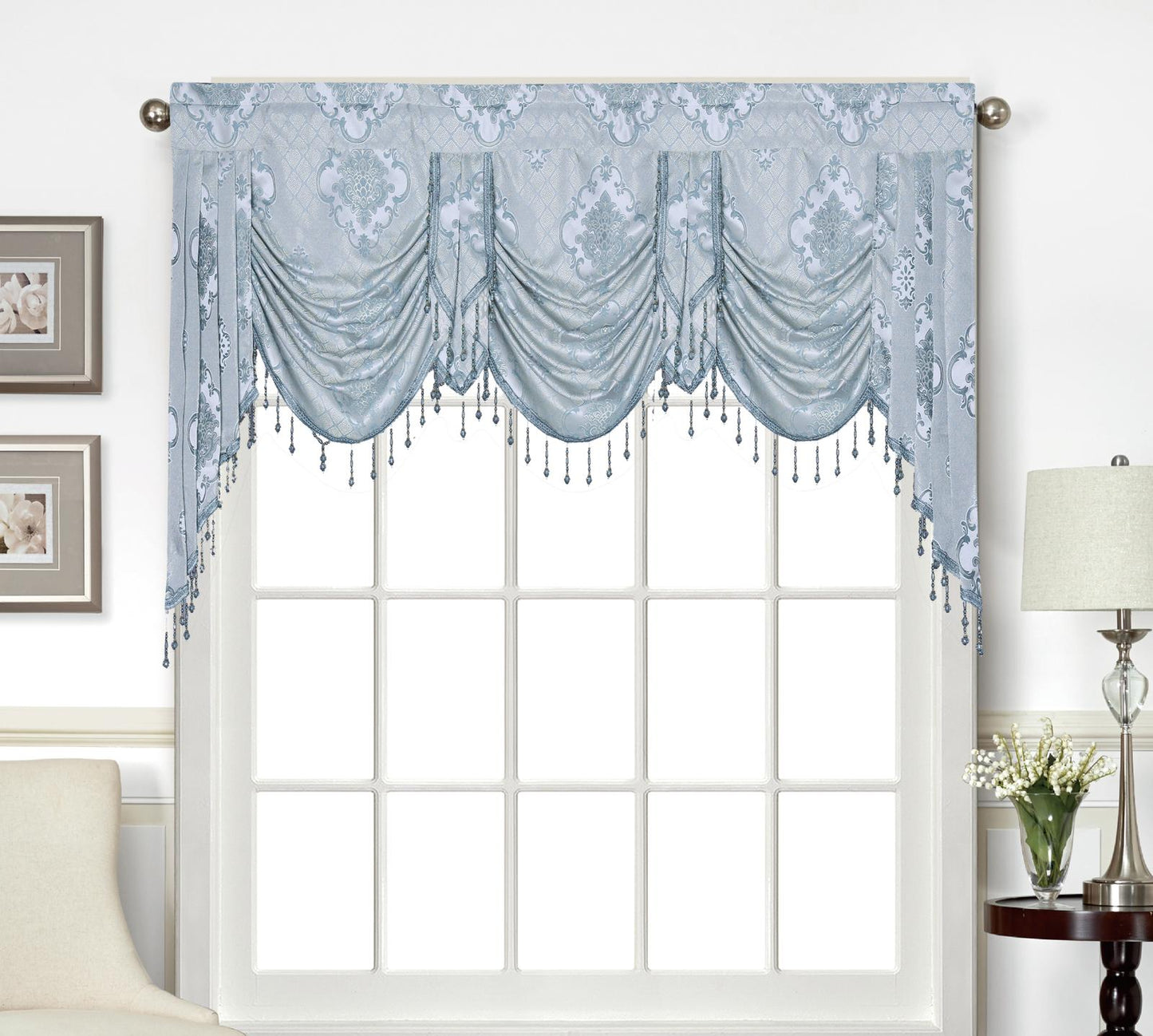 Tina Beaded Swag Valance - Stylish Curtains