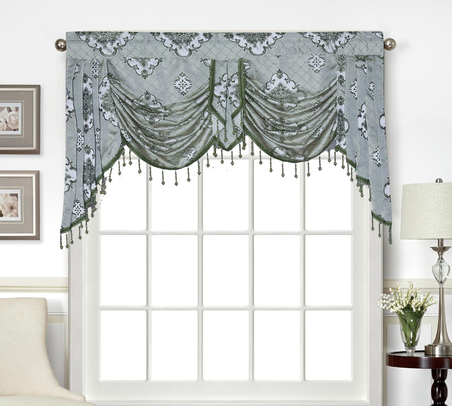 Tina Beaded Swag Valance - Stylish Curtains