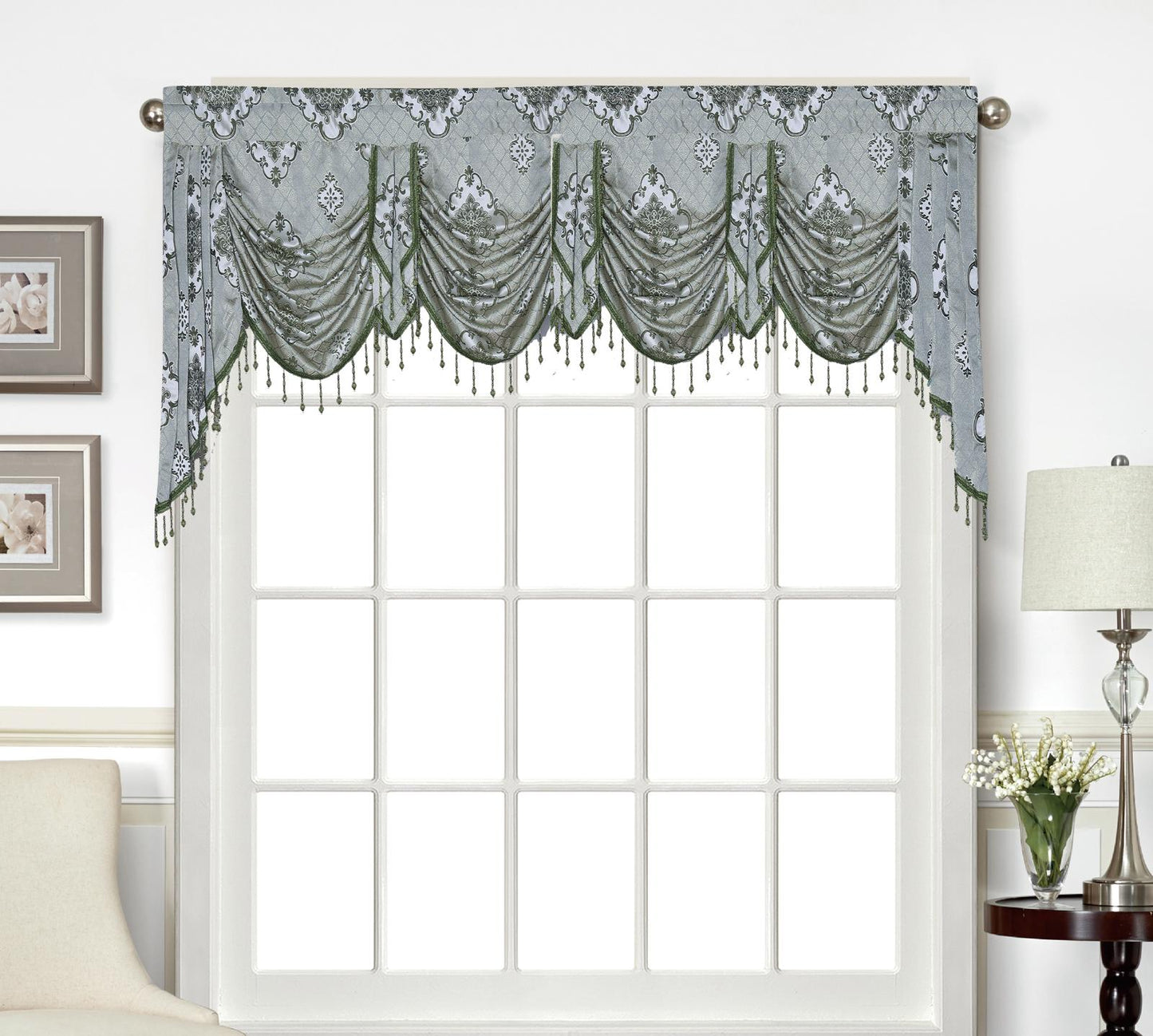 Tina Beaded Swag Valance - Stylish Curtains