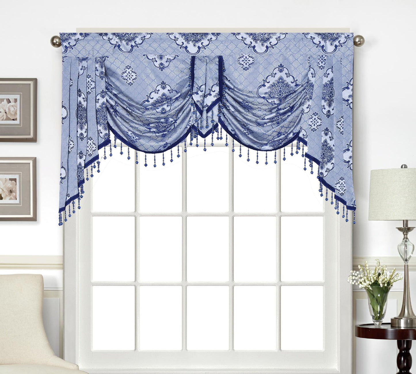 Tina Beaded Swag Valance - Stylish Curtains