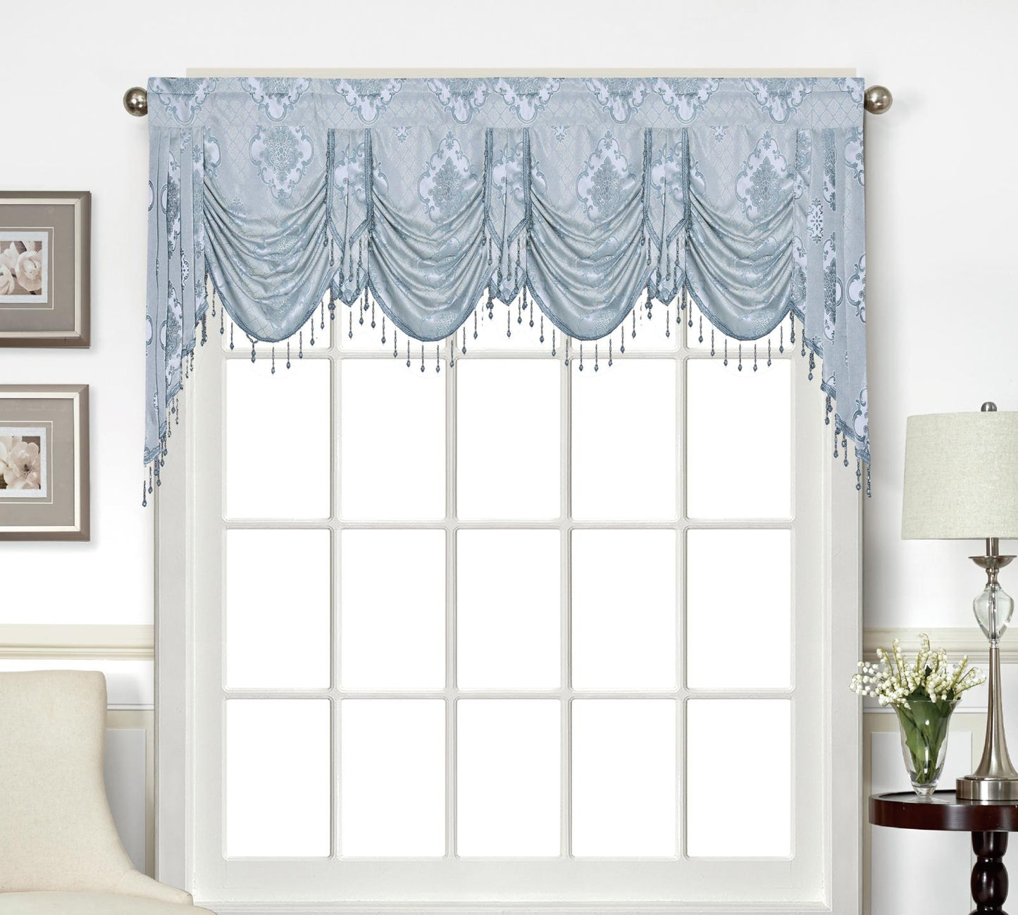 Tina Beaded Swag Valance - Stylish Curtains