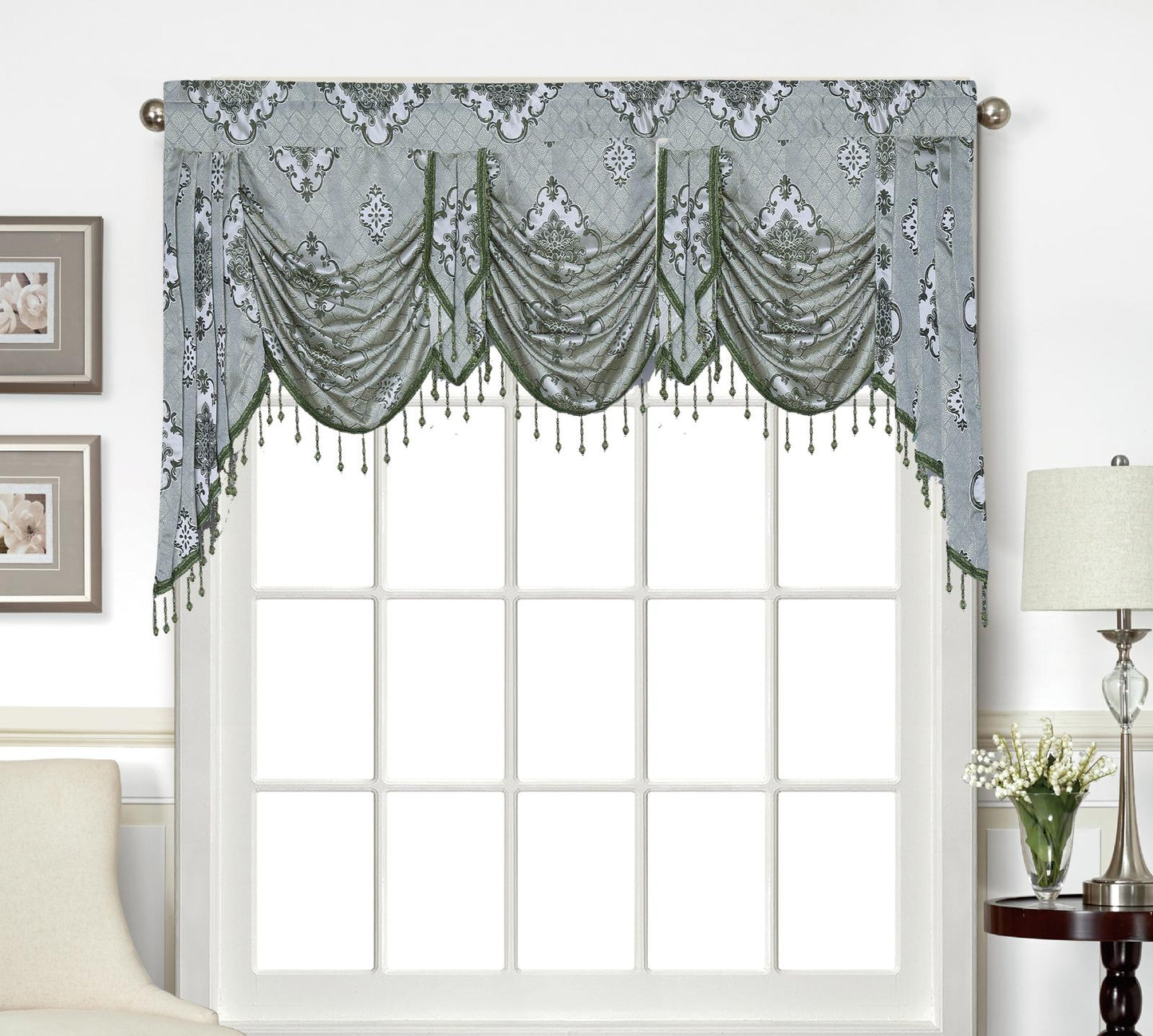 Tina Beaded Swag Valance - Stylish Curtains