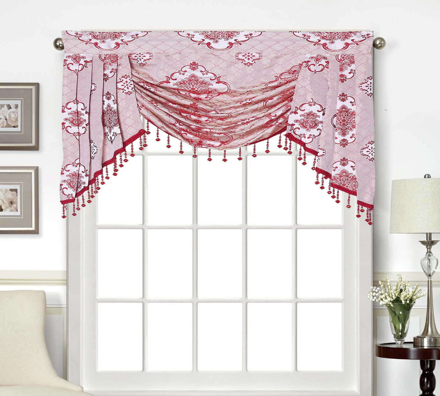 Tina Beaded Swag Valance - Stylish Curtains