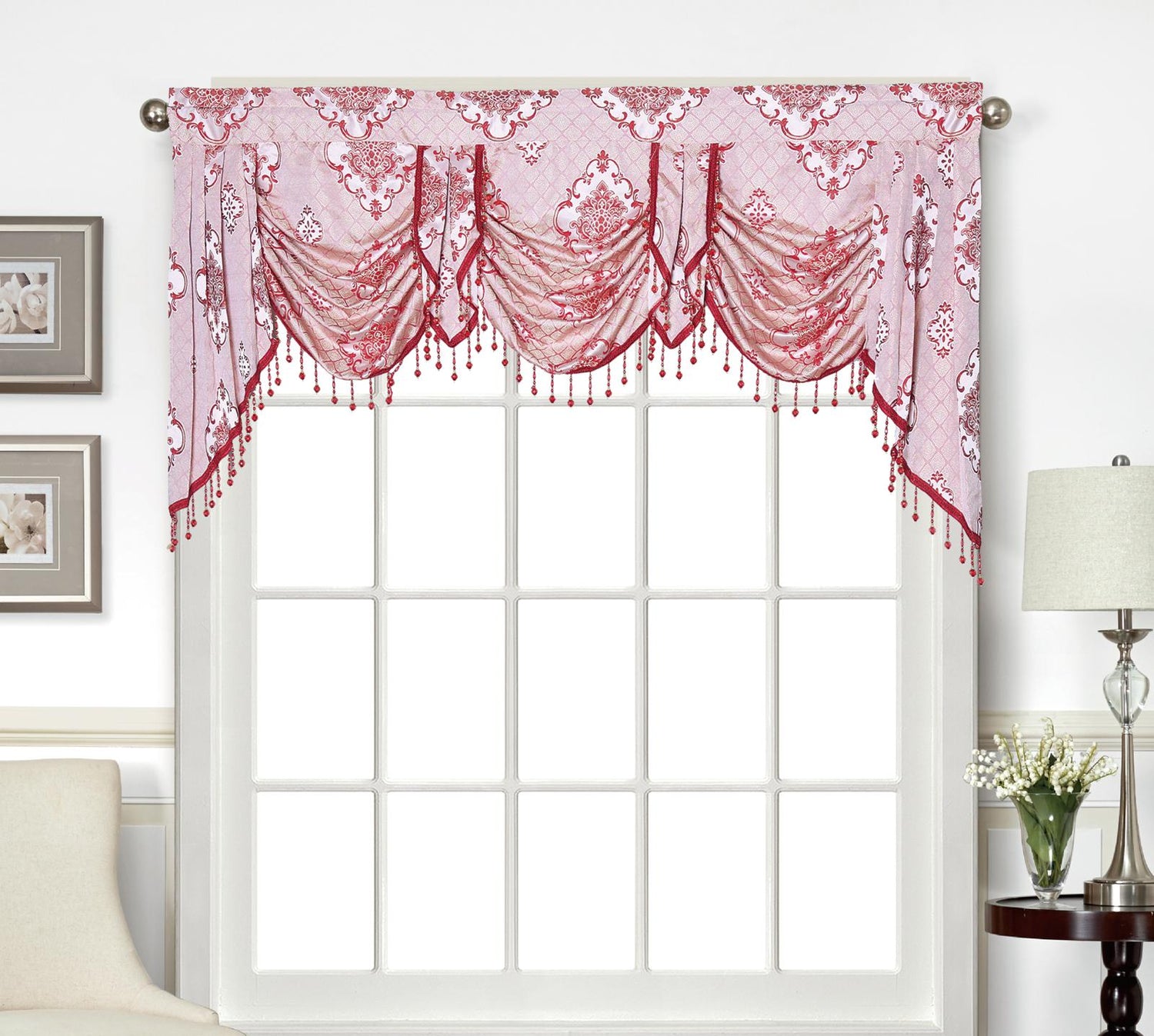 Tina Beaded Swag Valance - Stylish Curtains