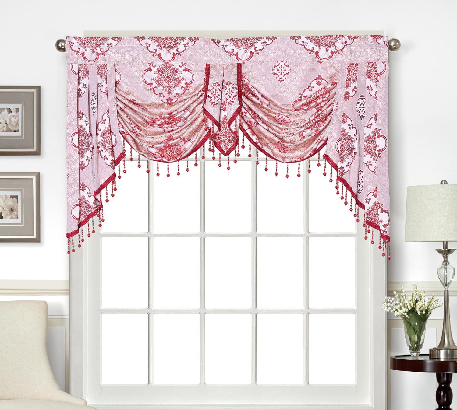 Tina Beaded Swag Valance - Stylish Curtains