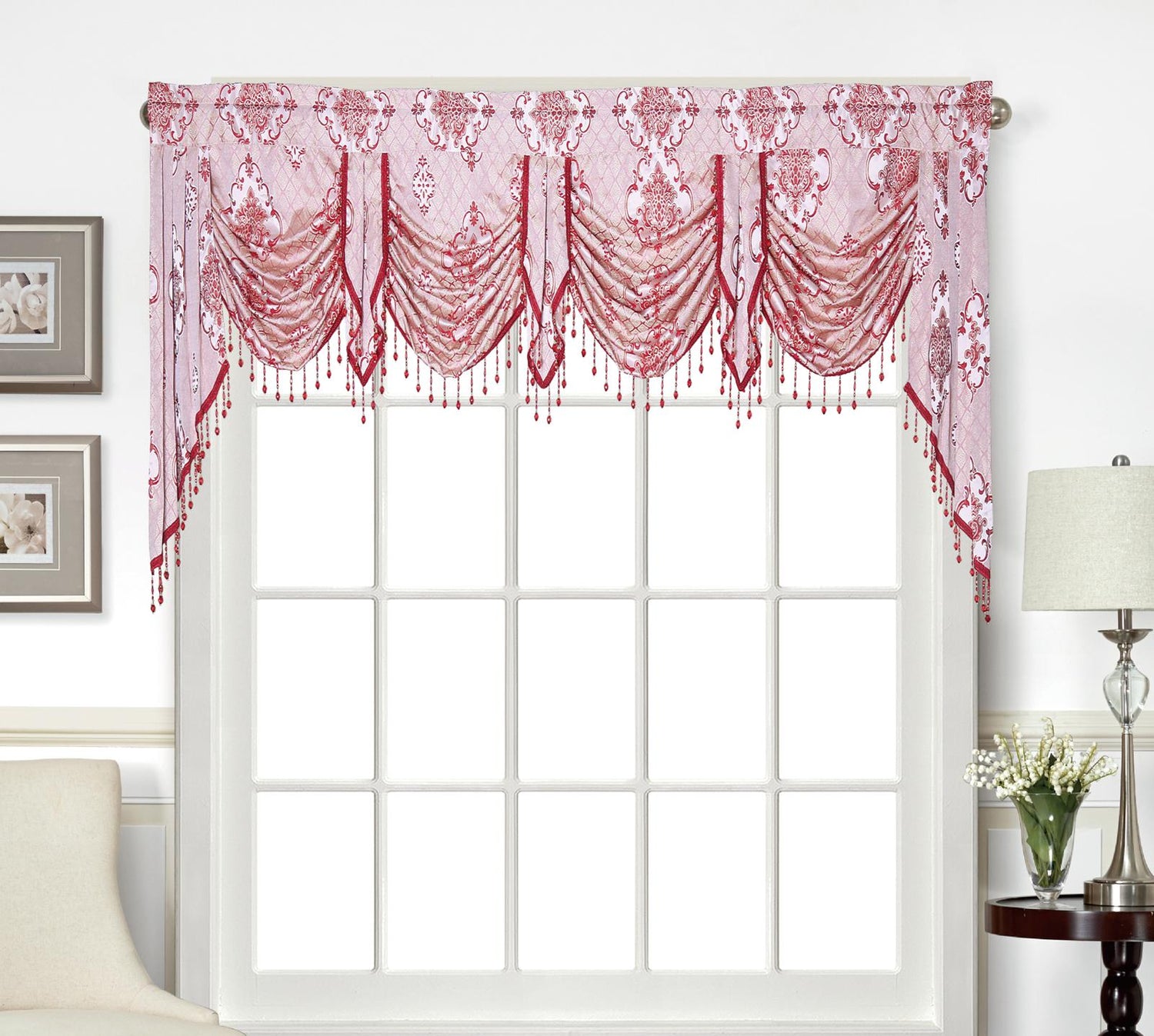 Tina Beaded Swag Valance - Stylish Curtains