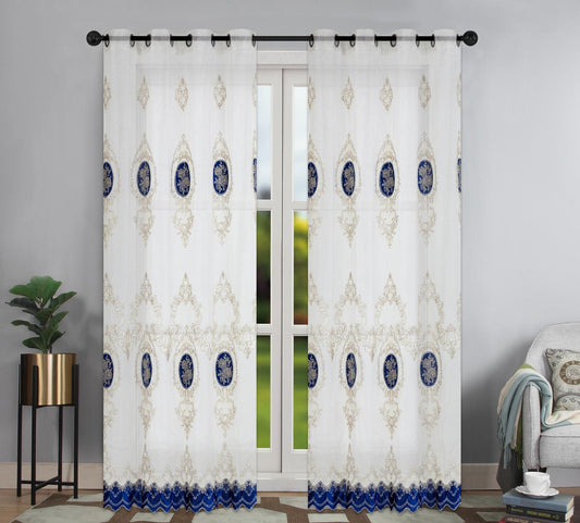 Mona Lisa Embroidery Grommet Curtain - Stylish Curtains