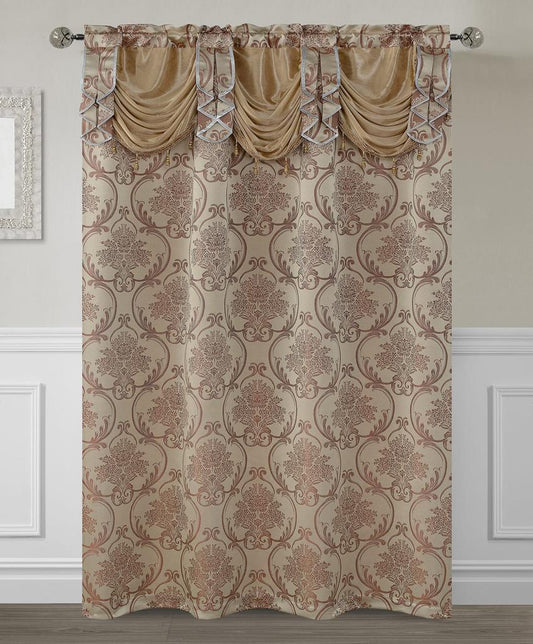 Selene Curtain Set with Attached Valance - Stylish Curtains