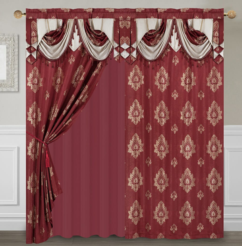Helena Curtain Set with Attached Valance