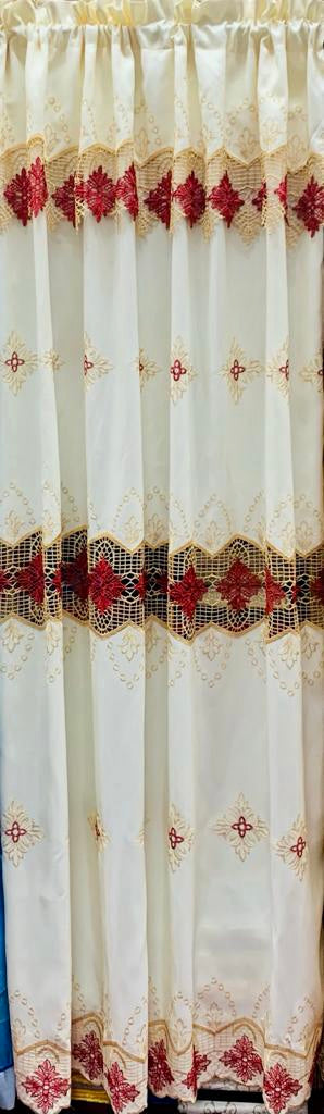 Scarlet Curtain Set with Attached Valance