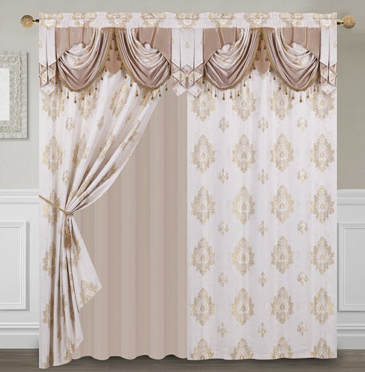 Helena Curtain Set with Attached Valance - Stylish Curtains