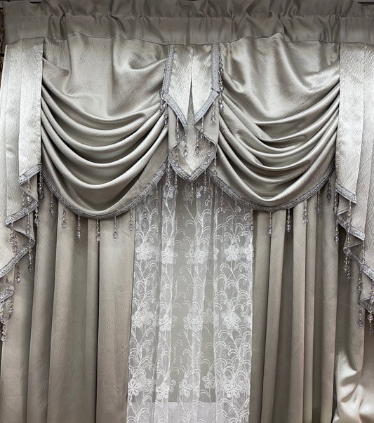 Nancy silver curtain set